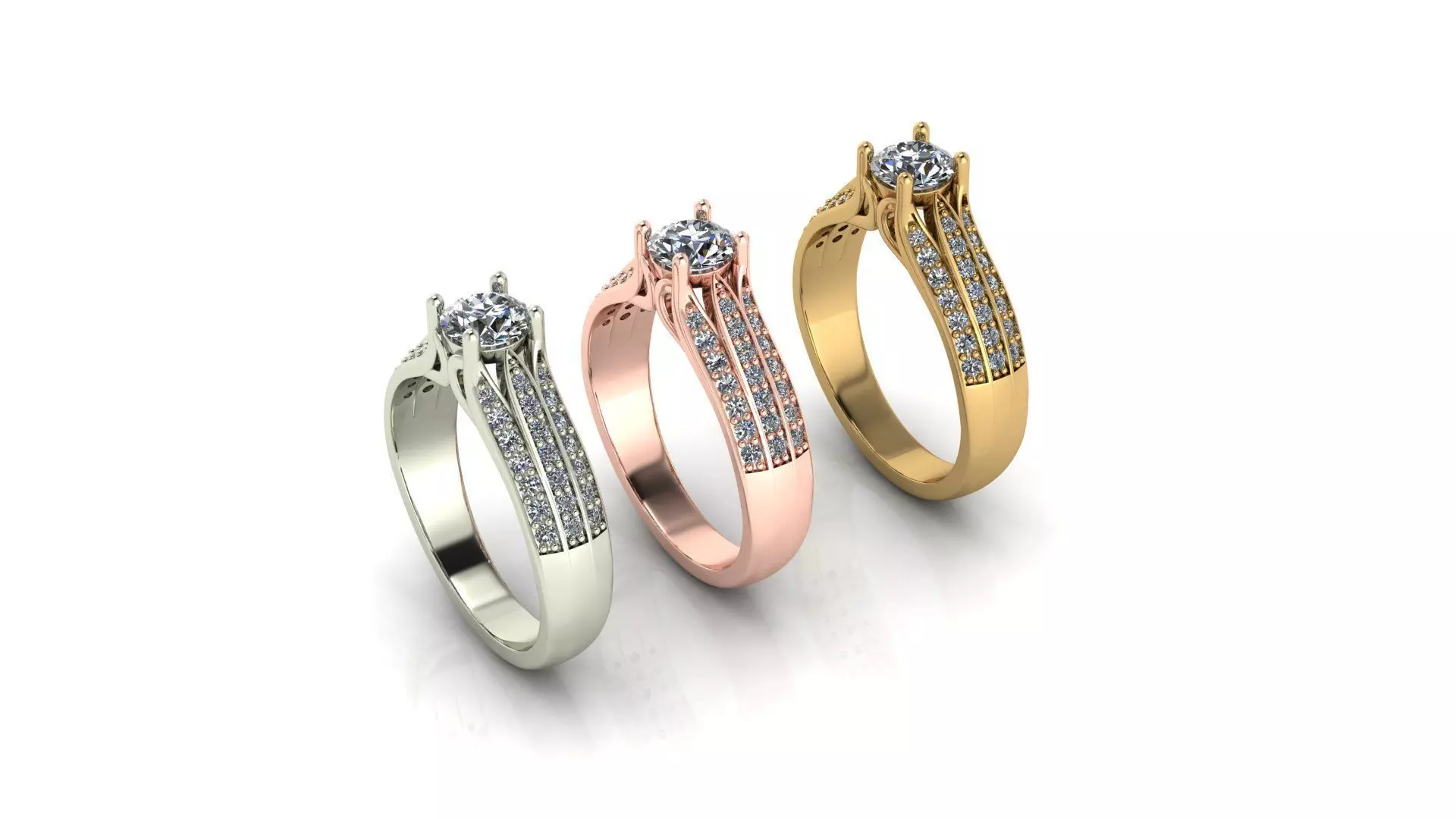 Special designed women solitaire ring 3D print model_0