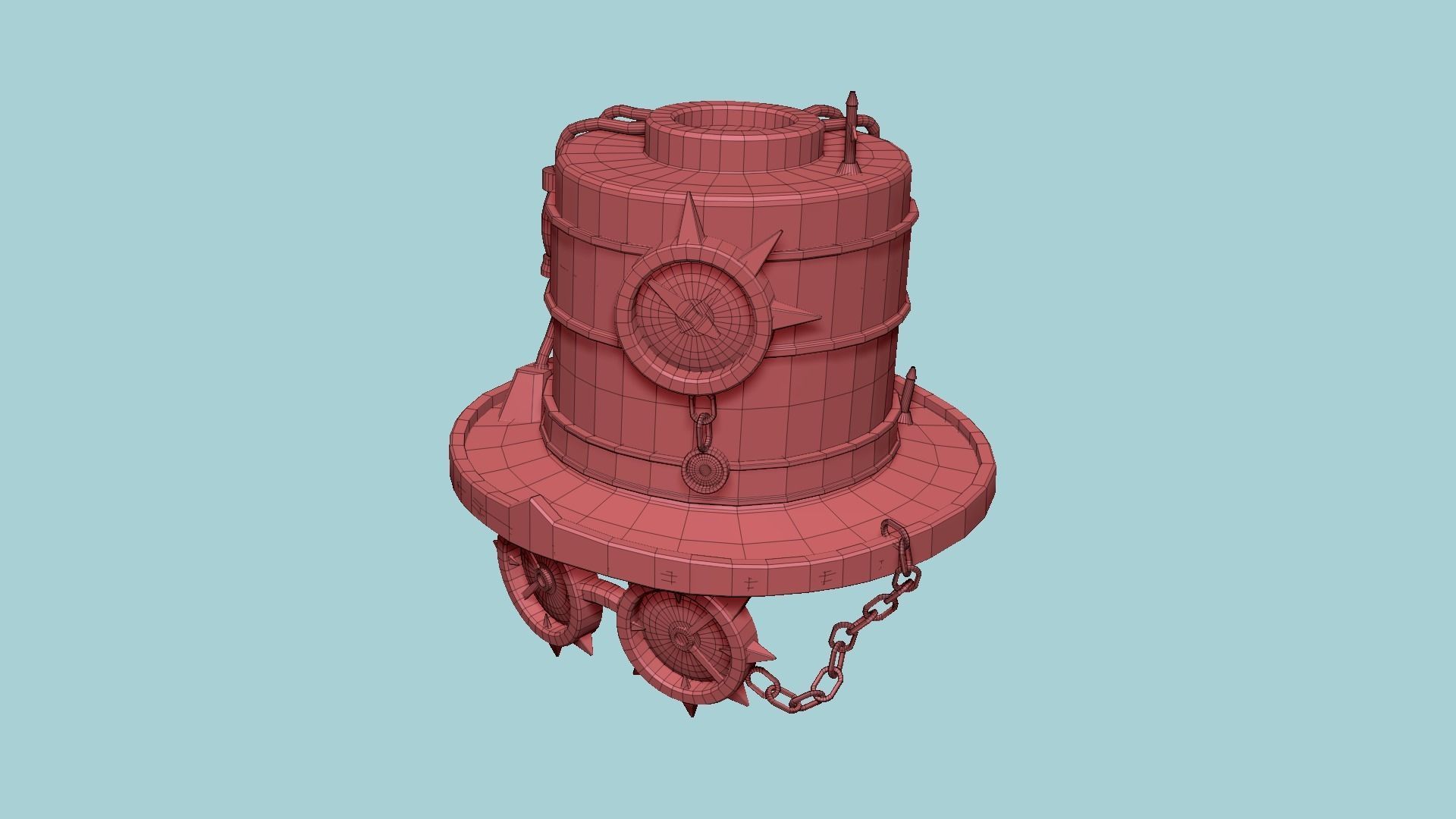 Steampunk Hat 02 White Gold - SciFi Character Design Low-poly 3D model_13