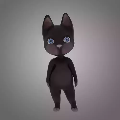 LowPoly 3D model of a kitten