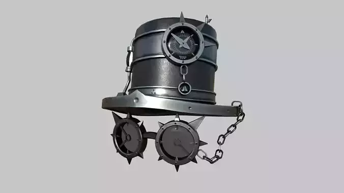 Steampunk Hat 03 Dark Black - SciFi Character Design Low-poly 3D model