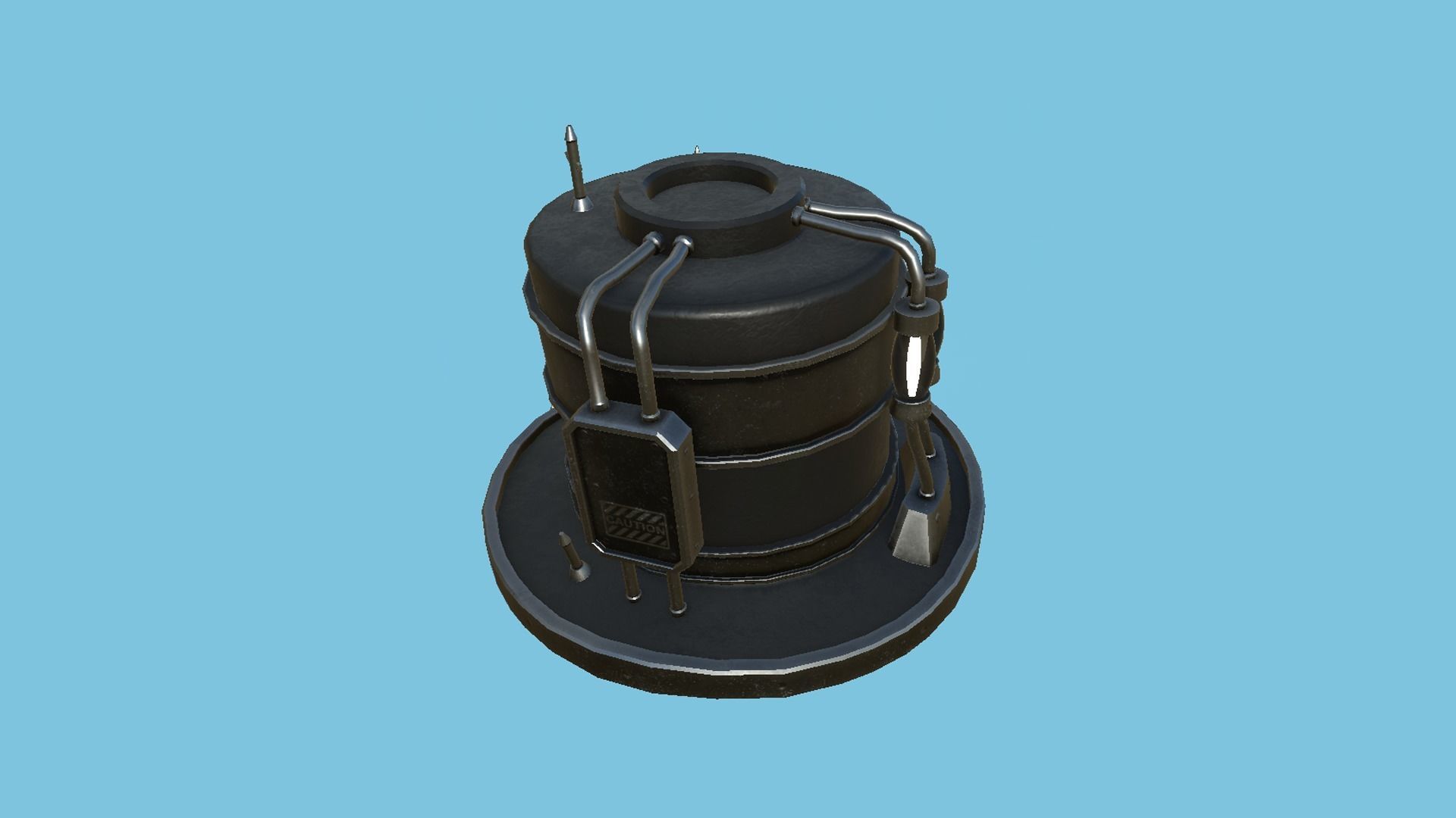 Steampunk Hat 03 Dark Black - SciFi Character Design Low-poly 3D model_3