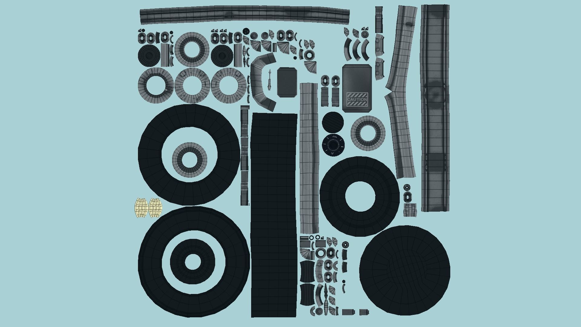 Steampunk Hat 03 Dark Black - SciFi Character Design Low-poly 3D model_5