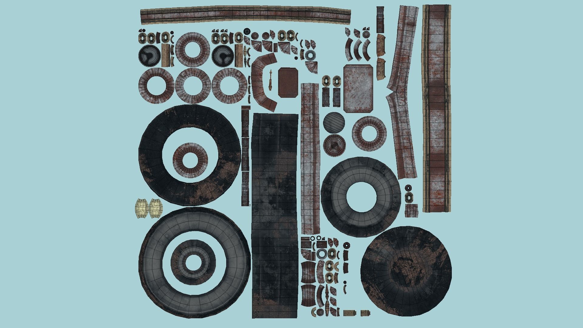 Steampunk Hat 04 Destroyed Rust - SciFi Character Design Low-poly 3D model_5