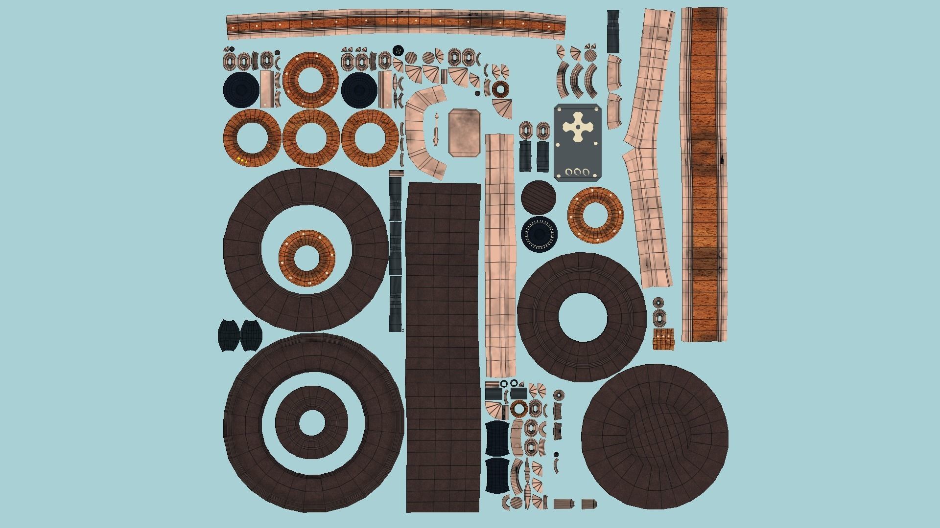 Steampunk Hat 06 Wood - SciFi Character Design Low-poly 3D model_5