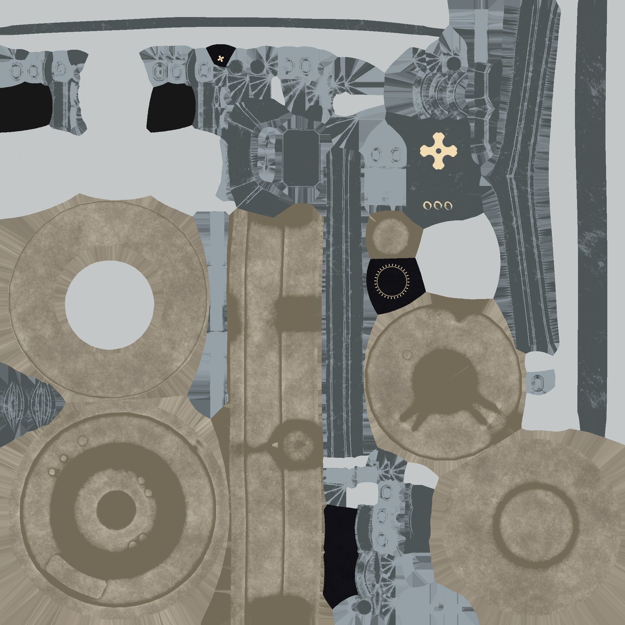 Steampunk Hat 07 Beige Steel - SciFi Character Design Low-poly 3D model_16