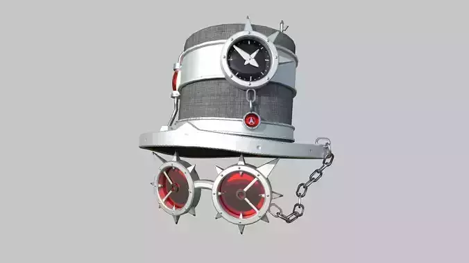 Steampunk Hat 08 Gray Steel - SciFi Character Design Low-poly 3D model