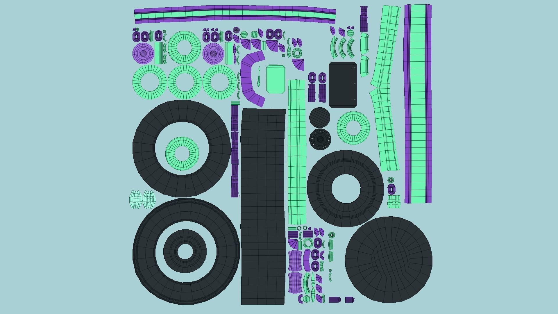 Steampunk Hat 09 Cartoon Purple - SciFi Character Design Low-poly 3D model_5