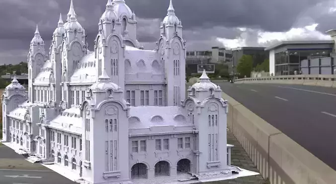 Fantasy Library detailed grand version 1 3D model