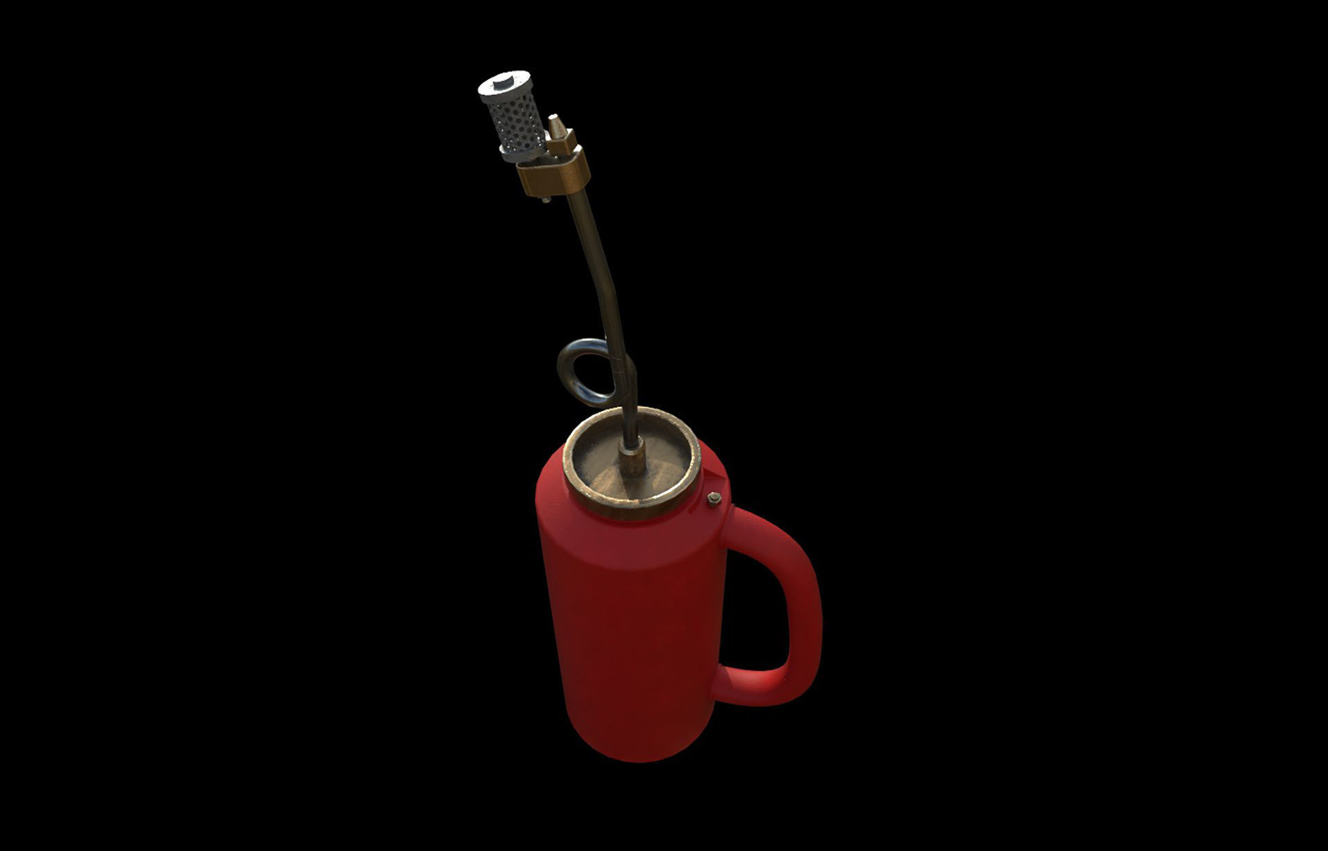 Drip Torch Low-poly 3D model_3