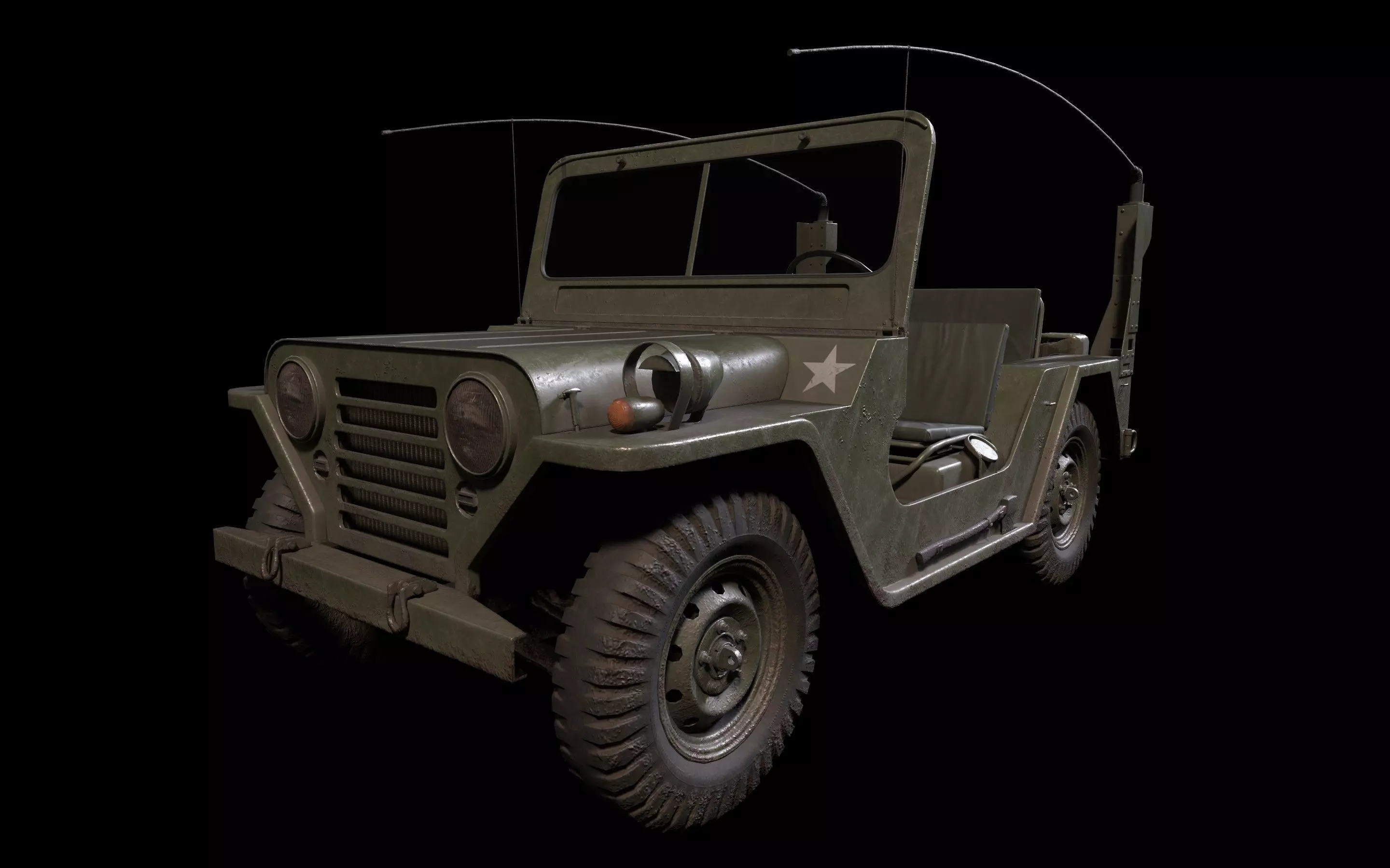 JEEP M151 MUTT Low-poly 3D model_0
