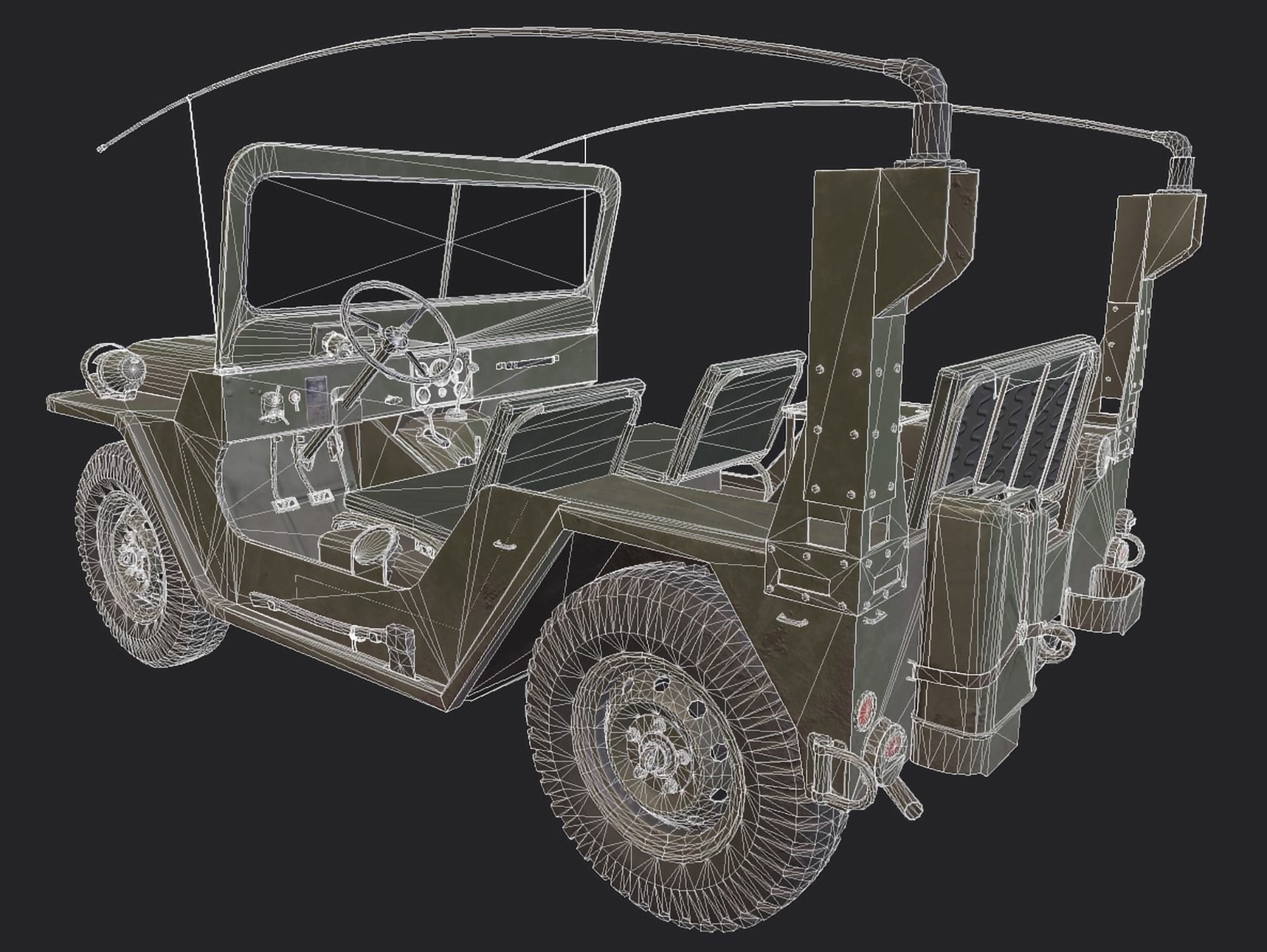 JEEP M151 MUTT Low-poly 3D model_9