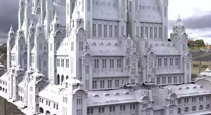 Fantasy Grand Arch wizards library archives 3D model