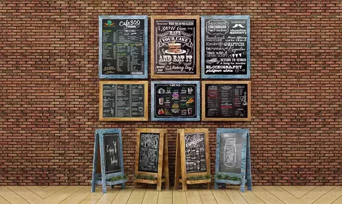 restaurant chalkboard 05 plants