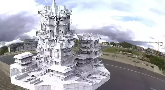 Asian towers After disaster
