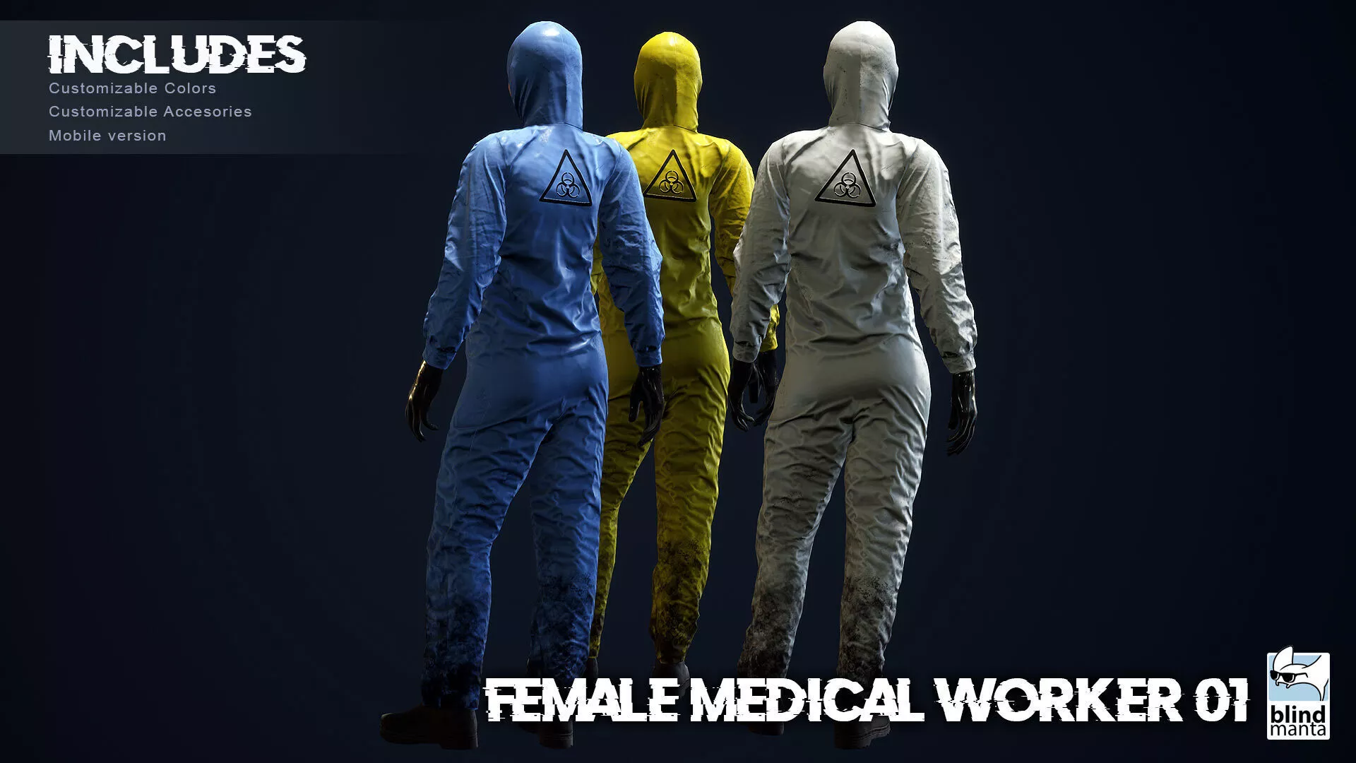 Female Medical Worker 01 Low-poly 3D model
