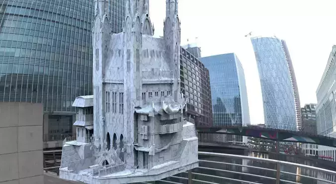 Fantasy Venice waterfront Temple