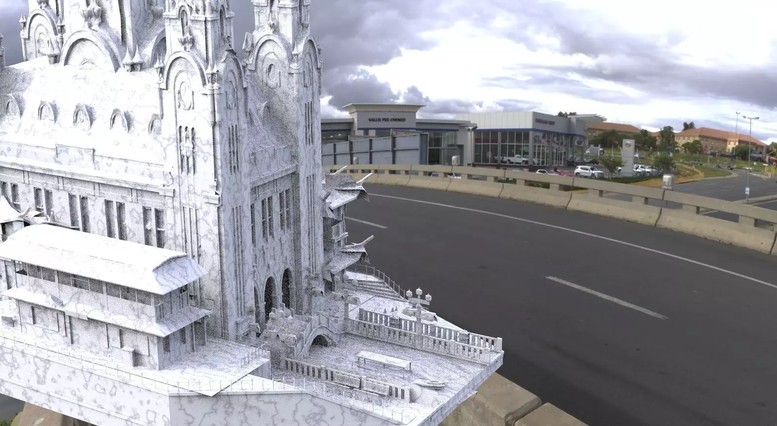 Fantasy Venice waterfront Temple 2 3D model_0