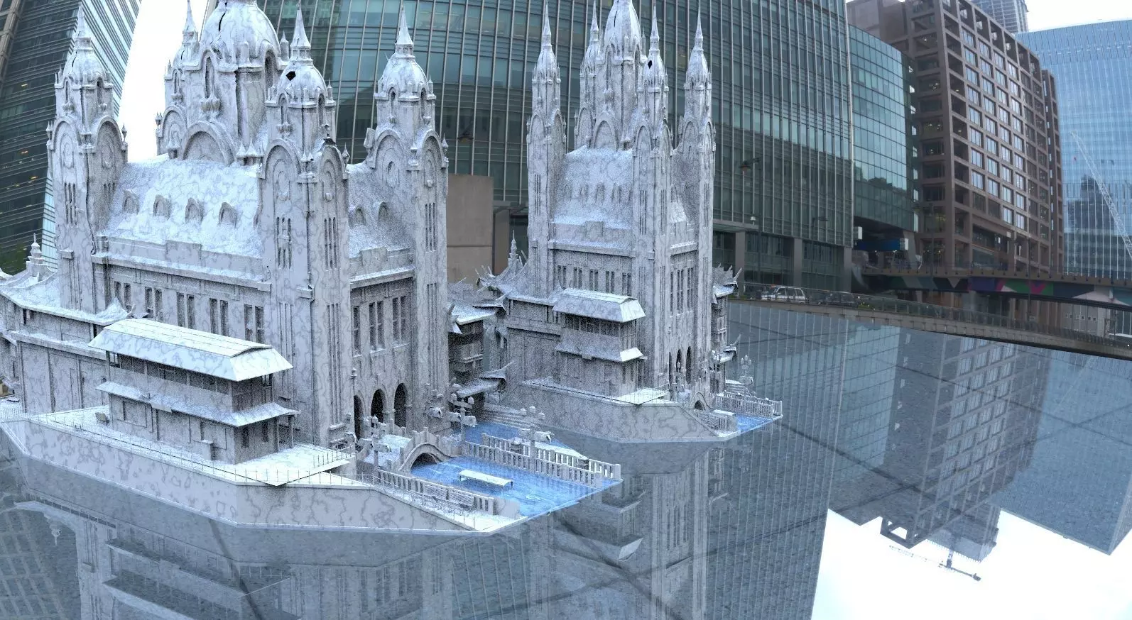 Fantasy Venice waterfront kit bash collection 1 3D model_0