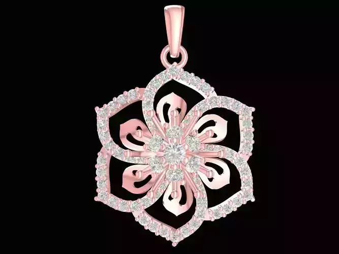 diamond flower  pendant for women 2390