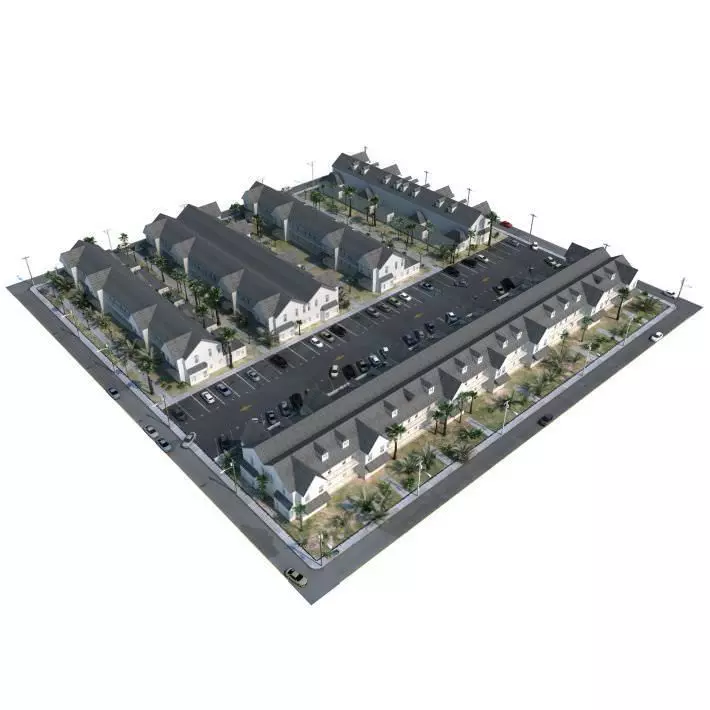 Multi Unit Housisng 3D model_0