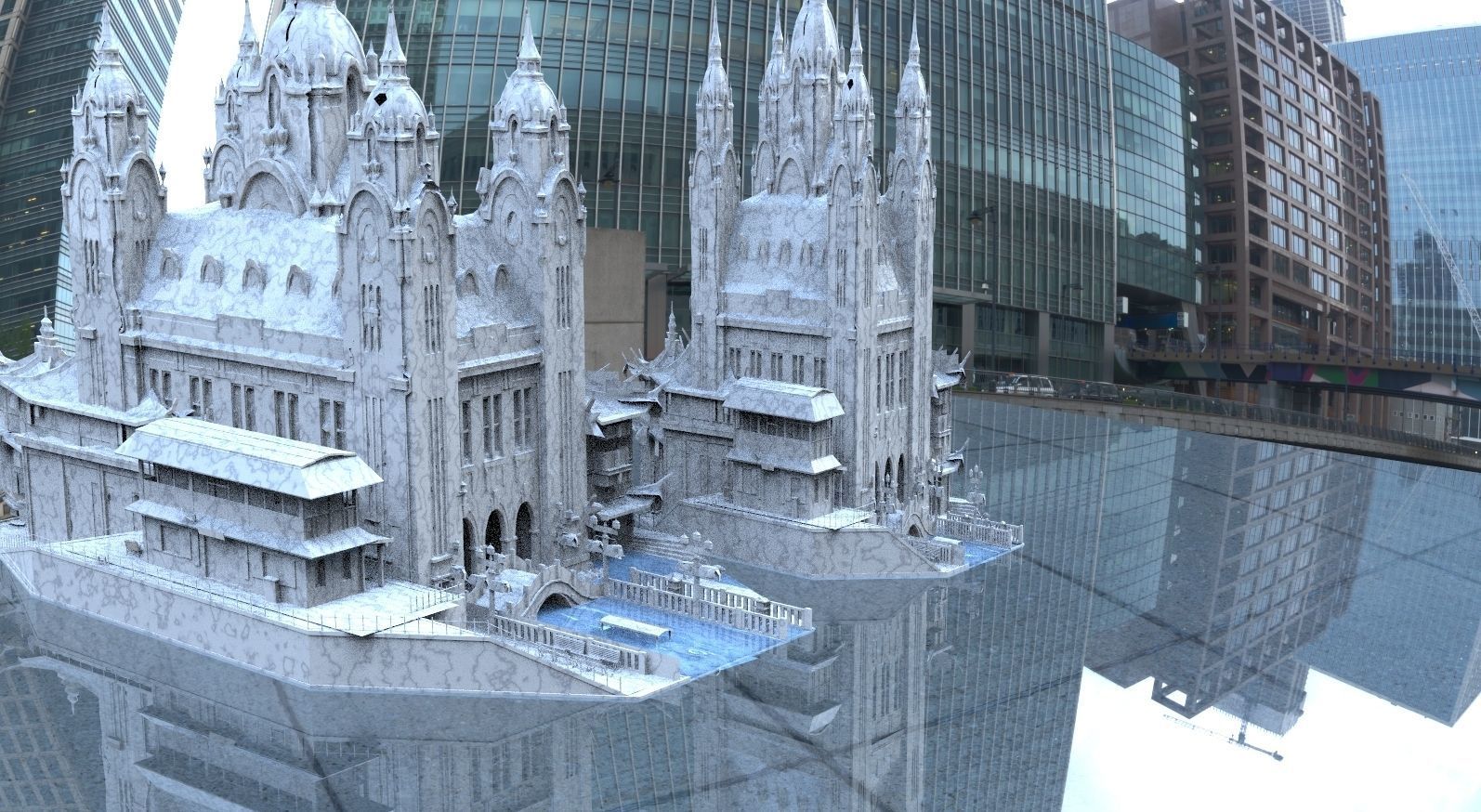 Fantasy Venice waterfront kit bash collection 2 3D model 3D model_7