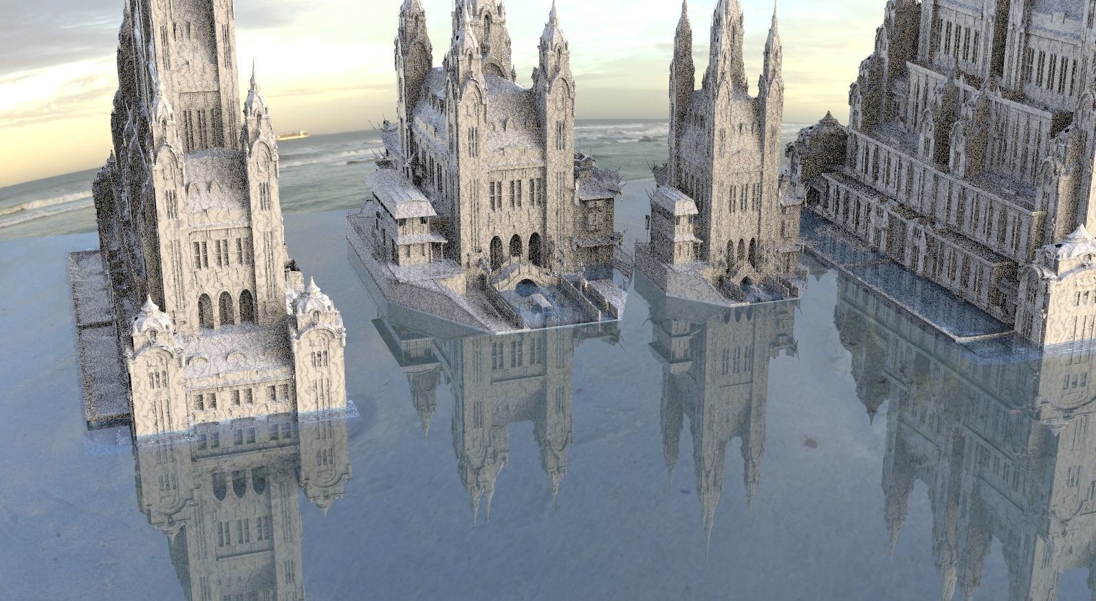 Fantasy Venice waterfront kit bash collection 2 3D model 3D model_8