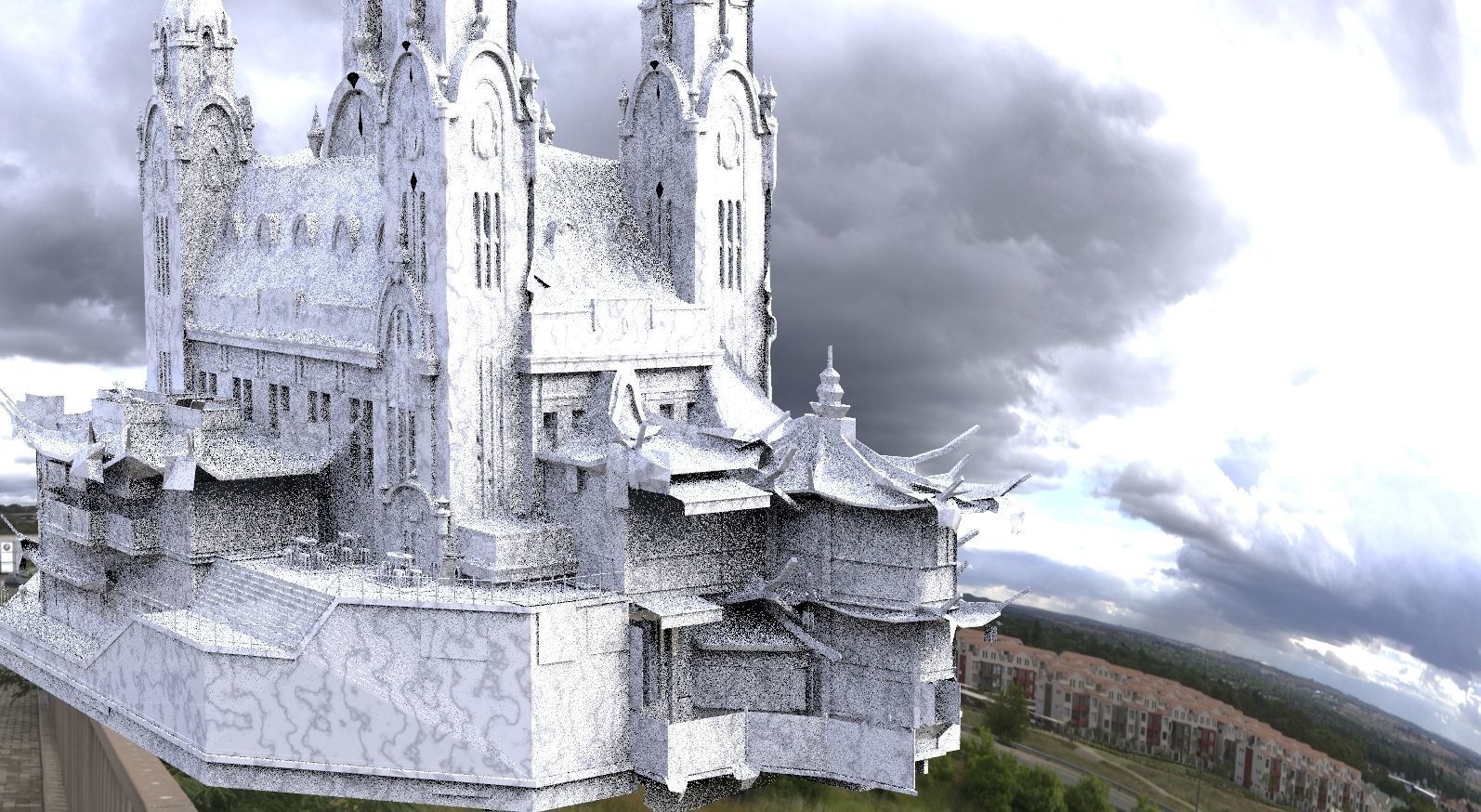 Fantasy Venice waterfront kit bash collection 2 3D model 3D model_4