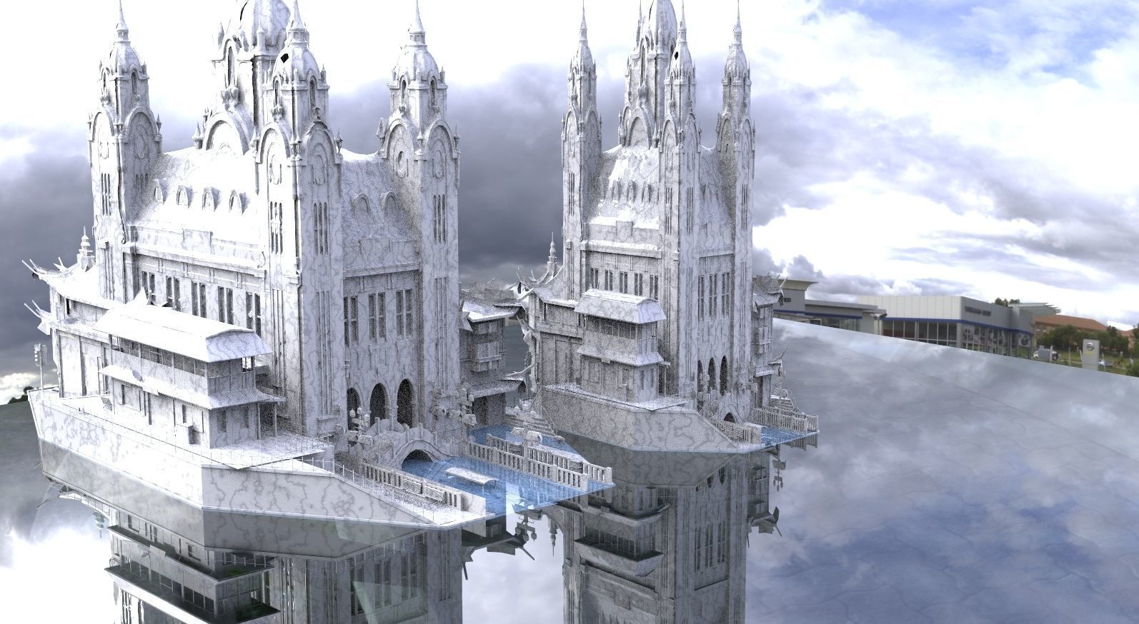 Fantasy Venice waterfront kit bash collection 2 3D model 3D model_5