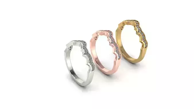 Special designed half eternity women ring