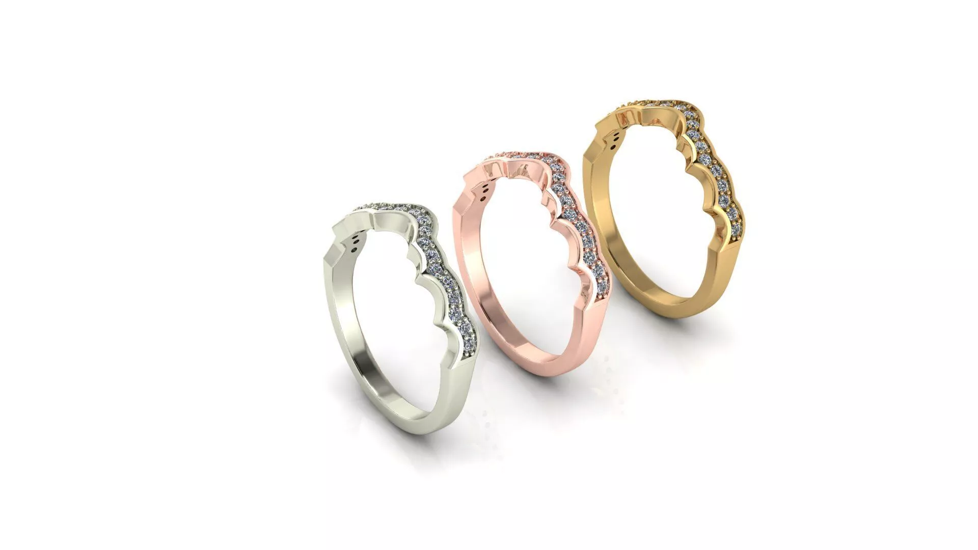 Special designed half eternity women ring 3D print model