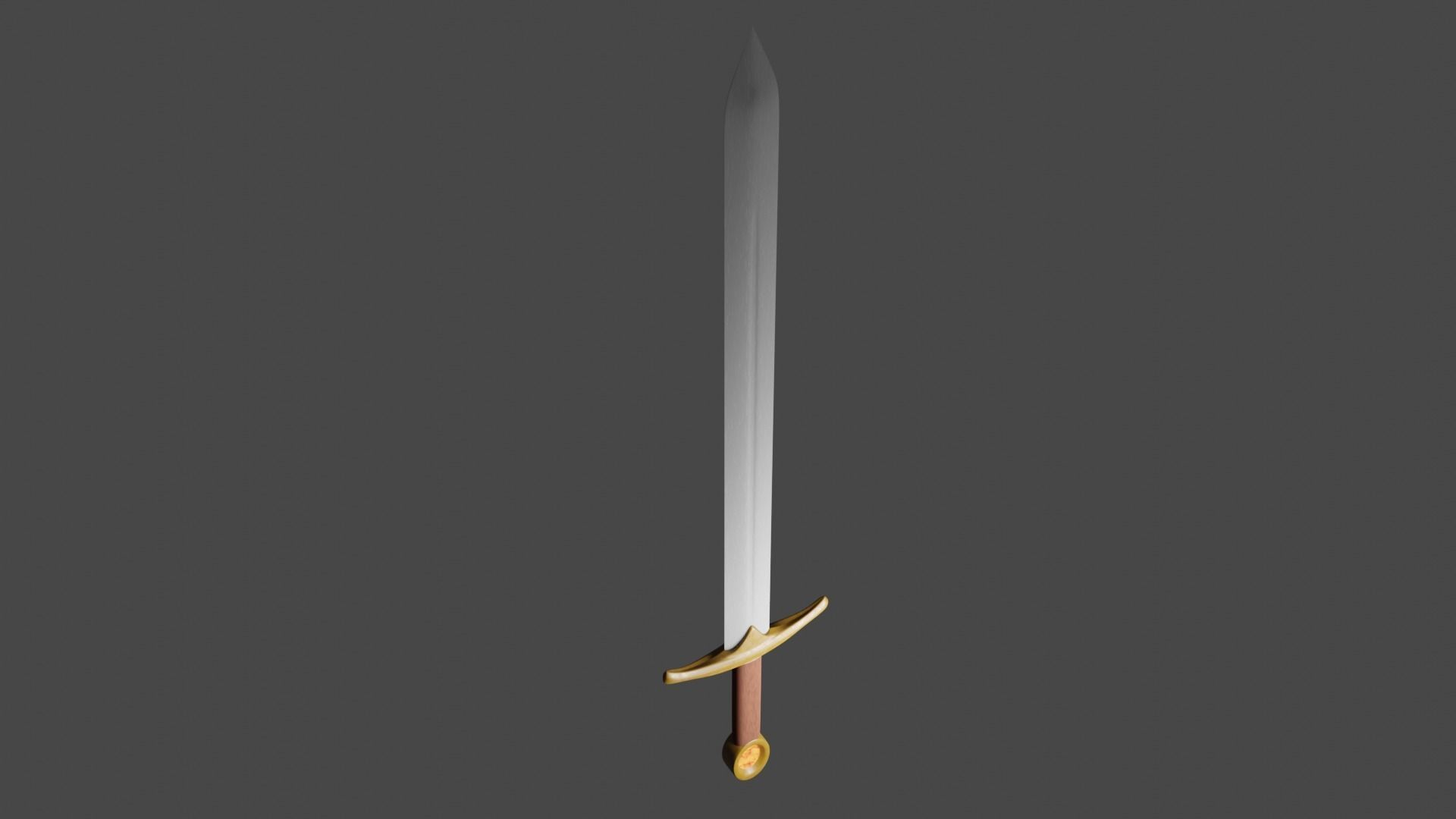 Knight Templar Medieval Sword Free 3D model_6