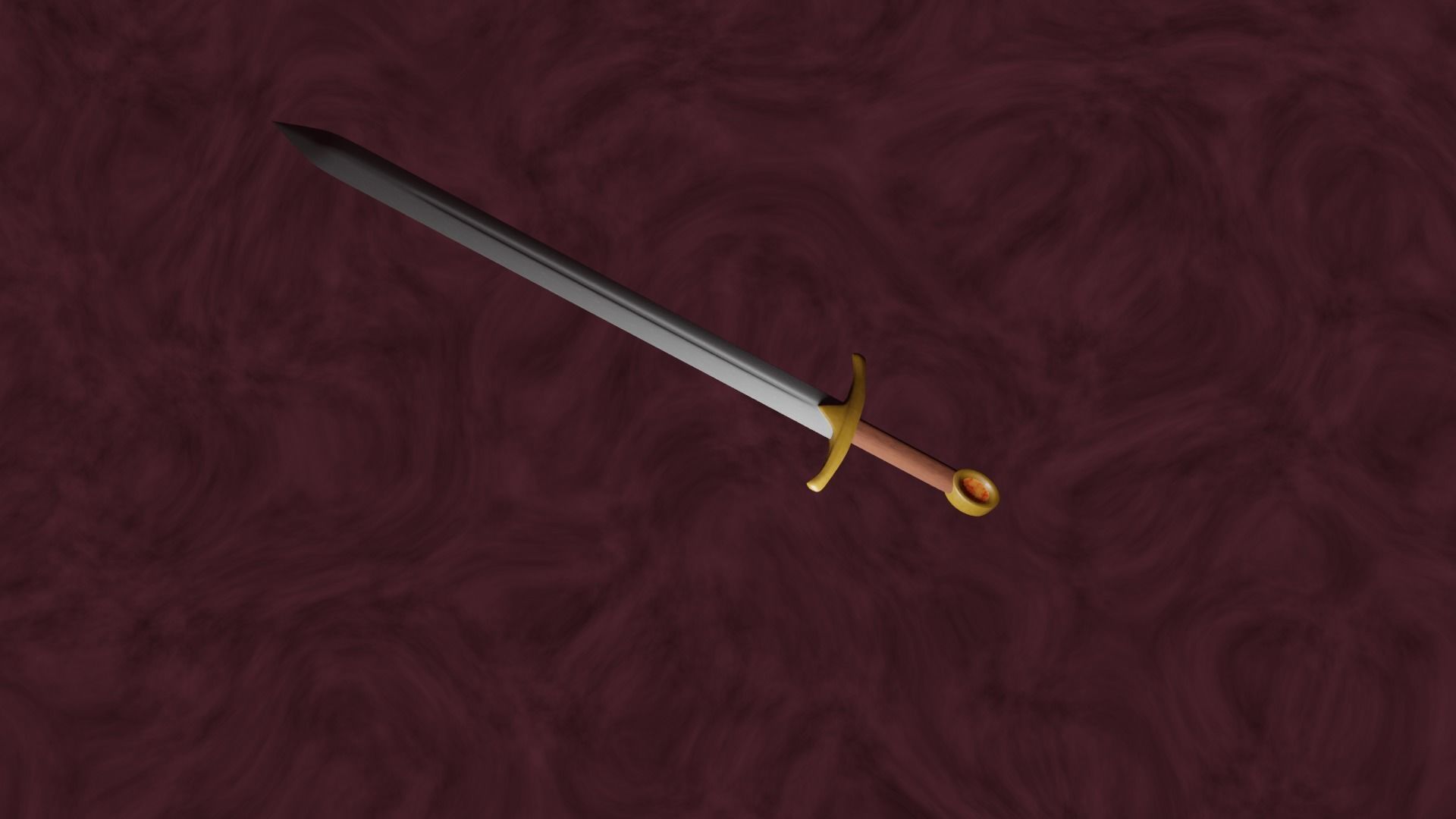 Knight Templar Medieval Sword Free 3D model_2