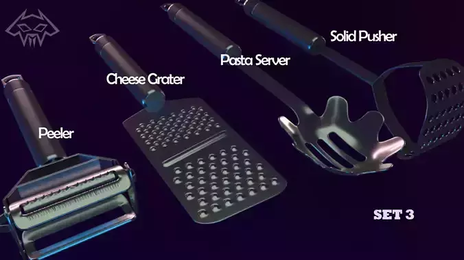 House Hold Series - 19 3d  Kitchen Utensils - Set 3 3D model