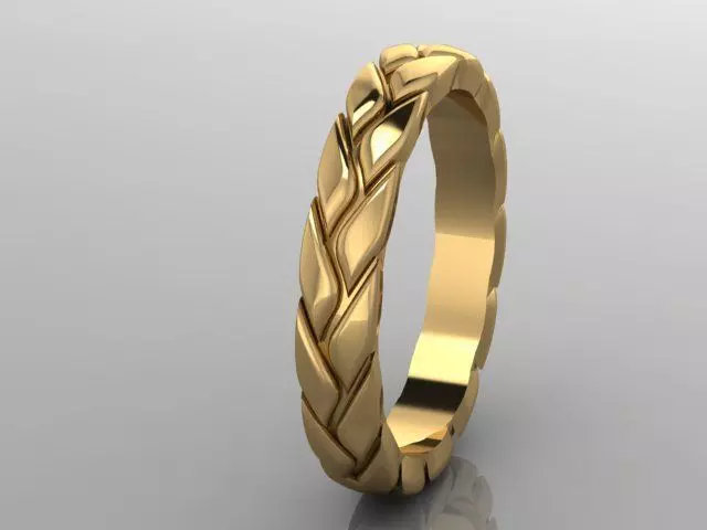 GOLDEN WHEAT RING 3D print model_0