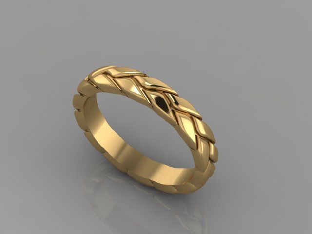 GOLDEN WHEAT RING 3D print model_1