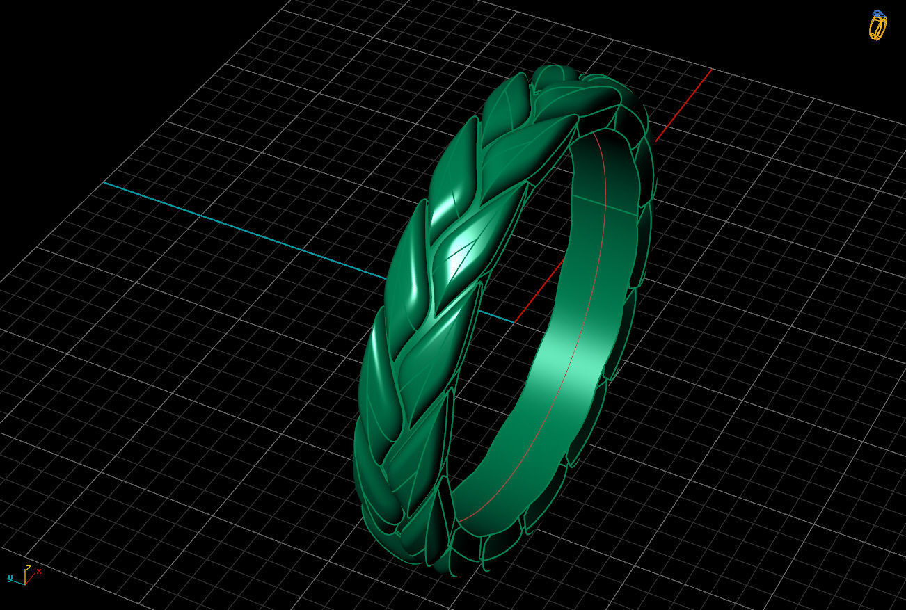 GOLDEN WHEAT RING 3D print model_6