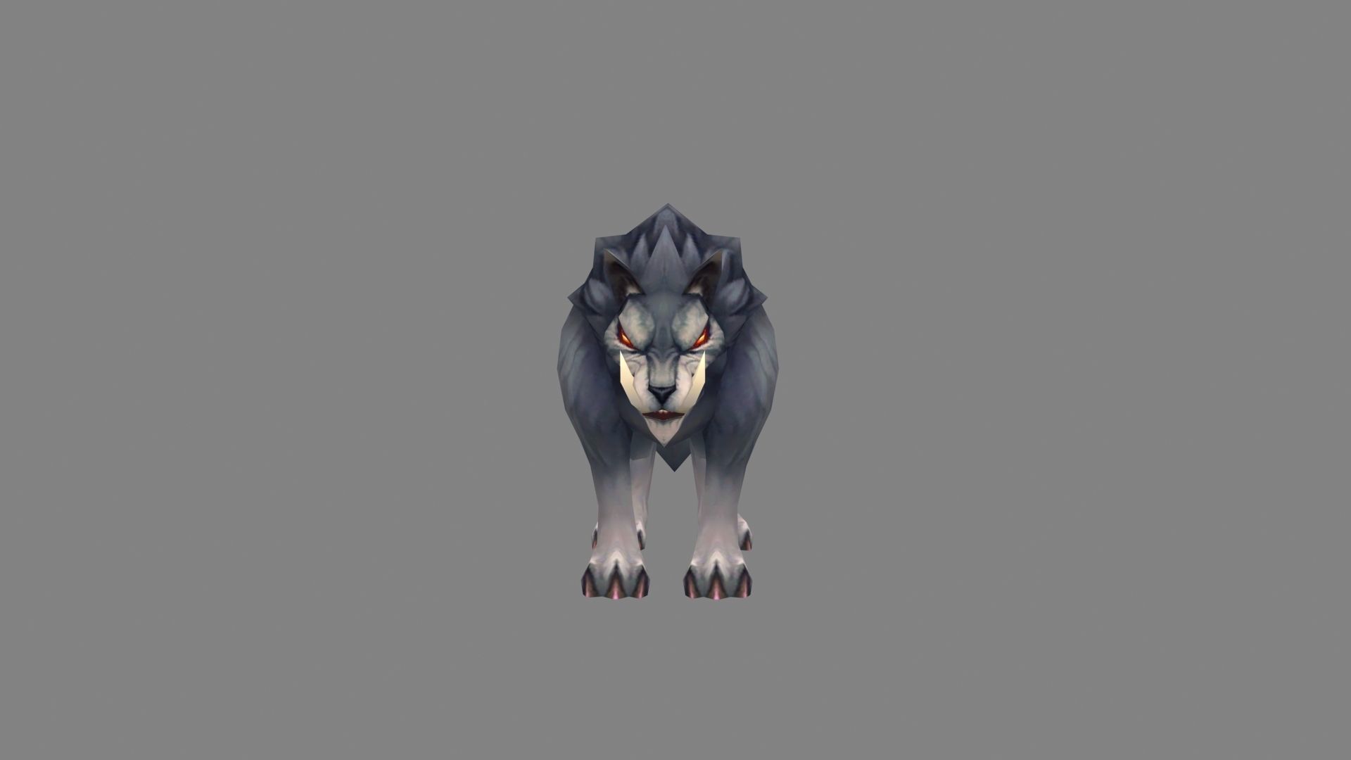 Cartoon fangs wolf Low-poly 3D model_3