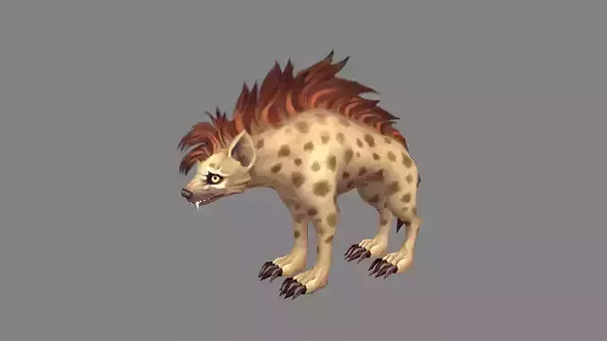 Cartoon hyena Low-poly 3D model