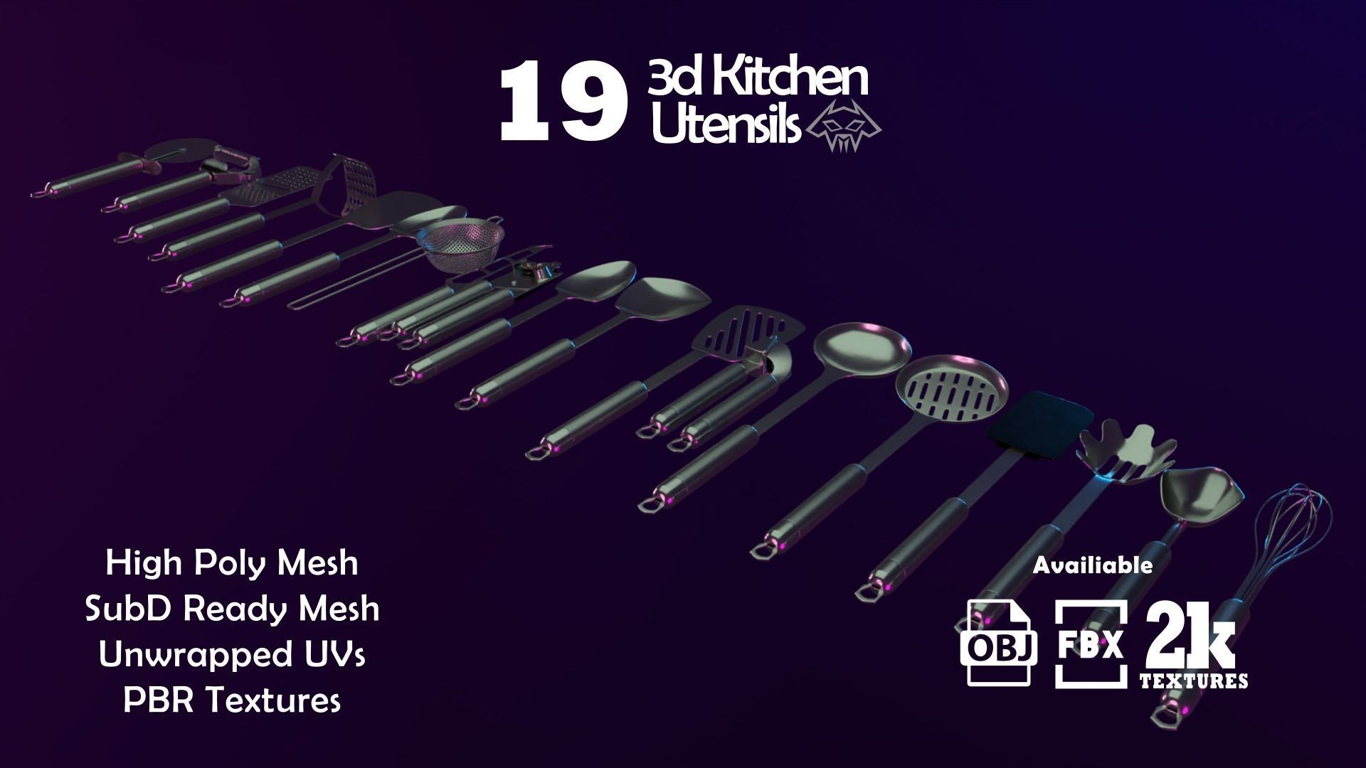 House Hold Series - 19 3d  Kitchen Utensils - Set 4 3D model_7