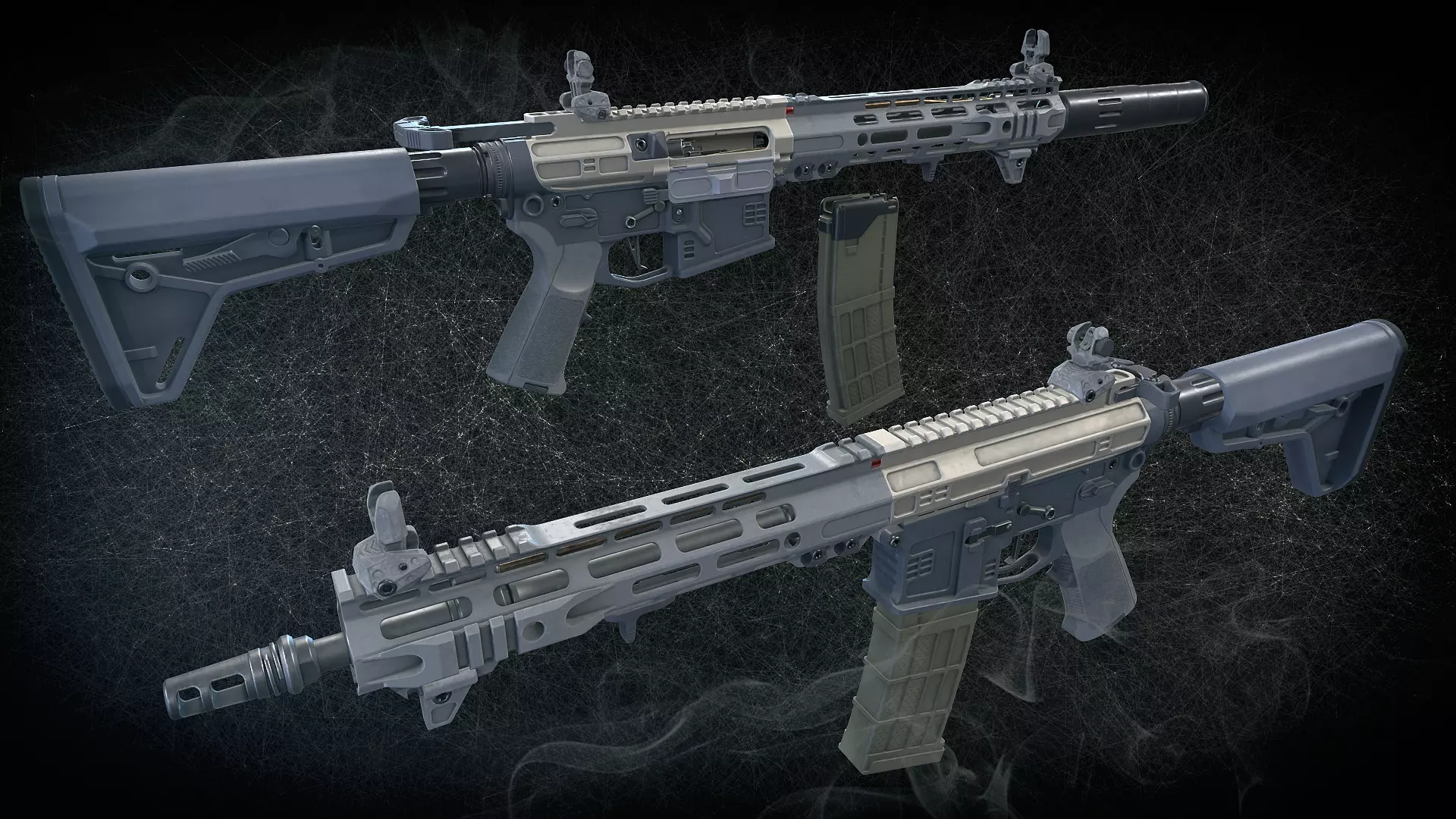 AR 15 Low-poly 3D model