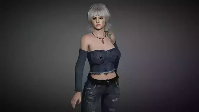 AAA Realistic Female Character 18 Low-poly 3D model