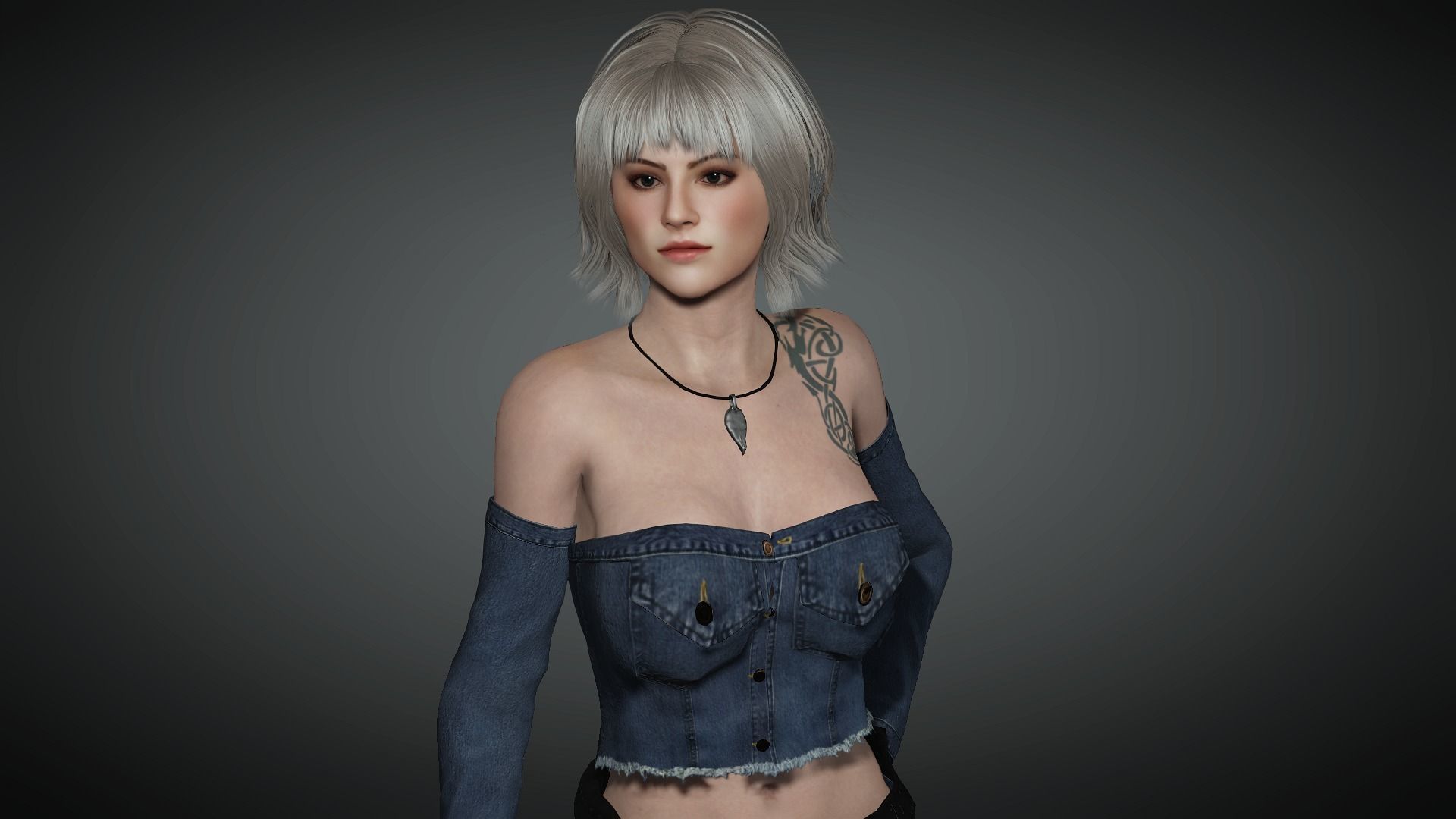 AAA Realistic Female Character 18 Low-poly 3D model_8