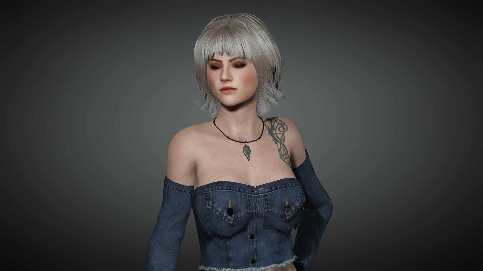 AAA Realistic Female Character 18 Low-poly 3D model_9