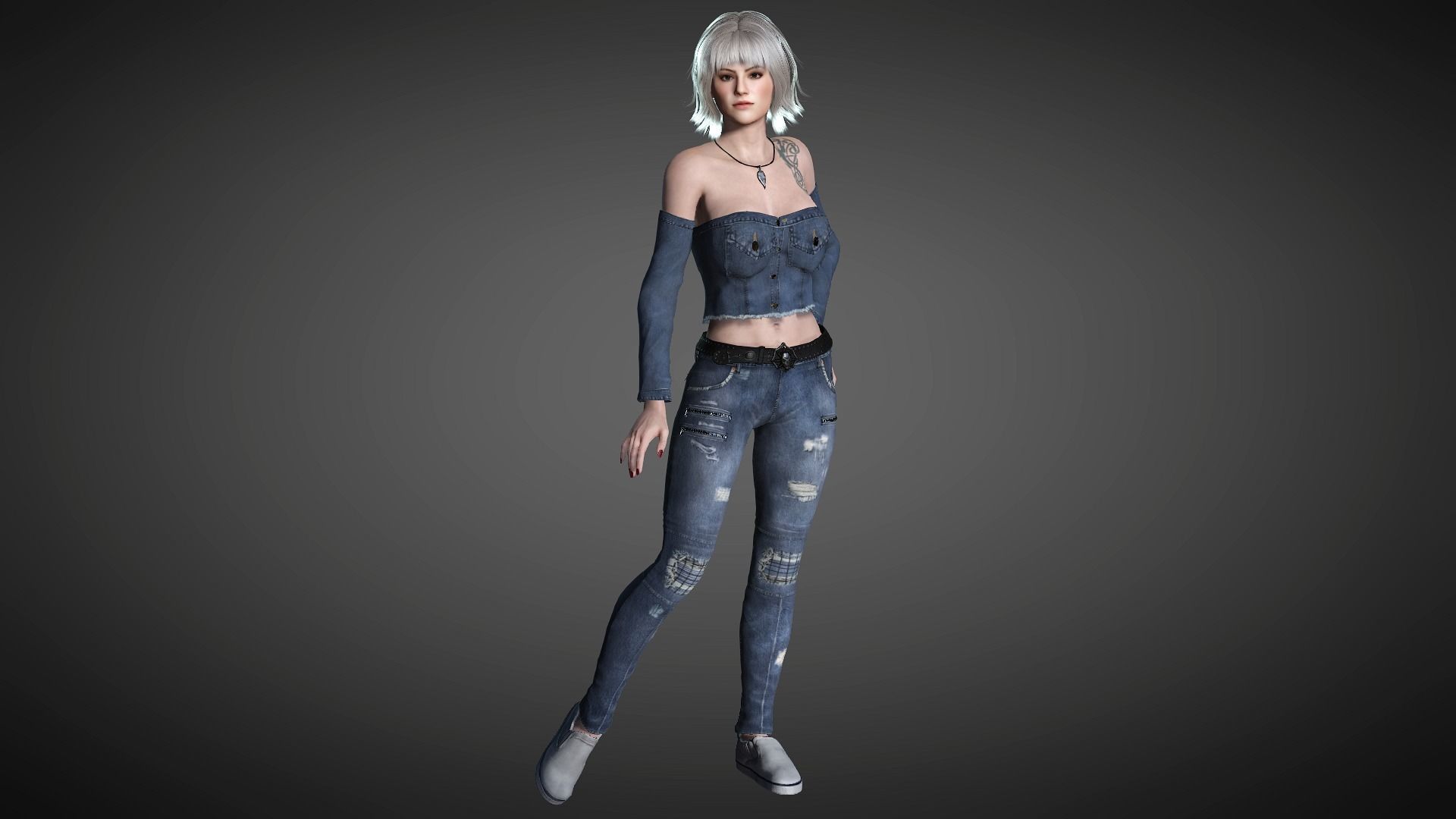 AAA Realistic Female Character 18 Low-poly 3D model_1
