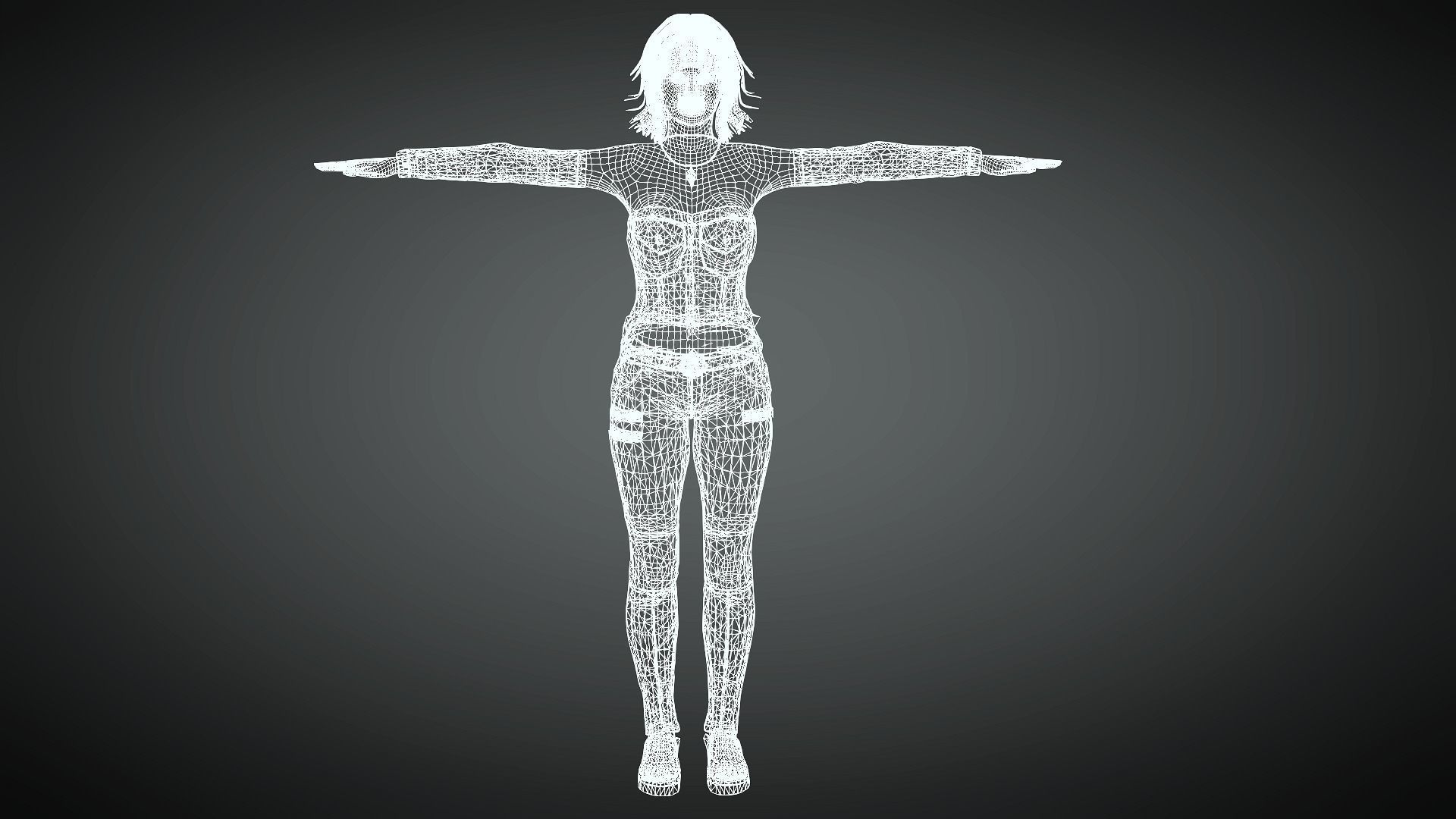 AAA Realistic Female Character 18 Low-poly 3D model_13