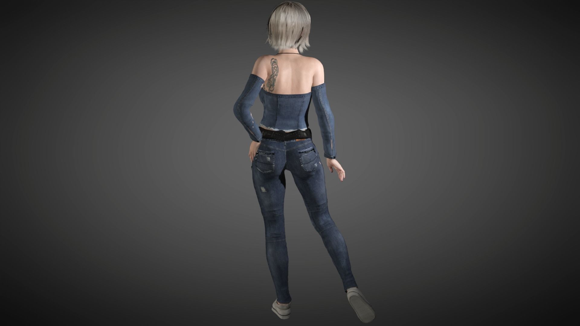 AAA Realistic Female Character 18 Low-poly 3D model_6