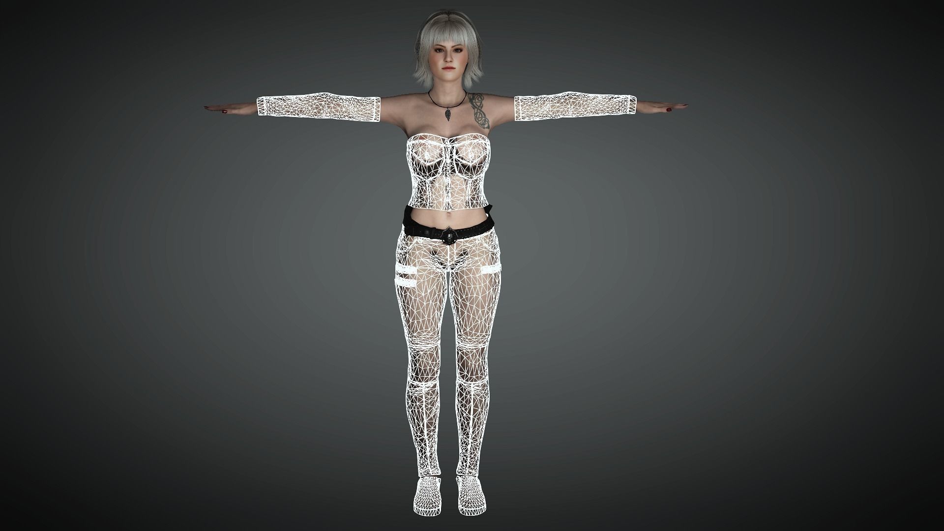 AAA Realistic Female Character 18 Low-poly 3D model_11