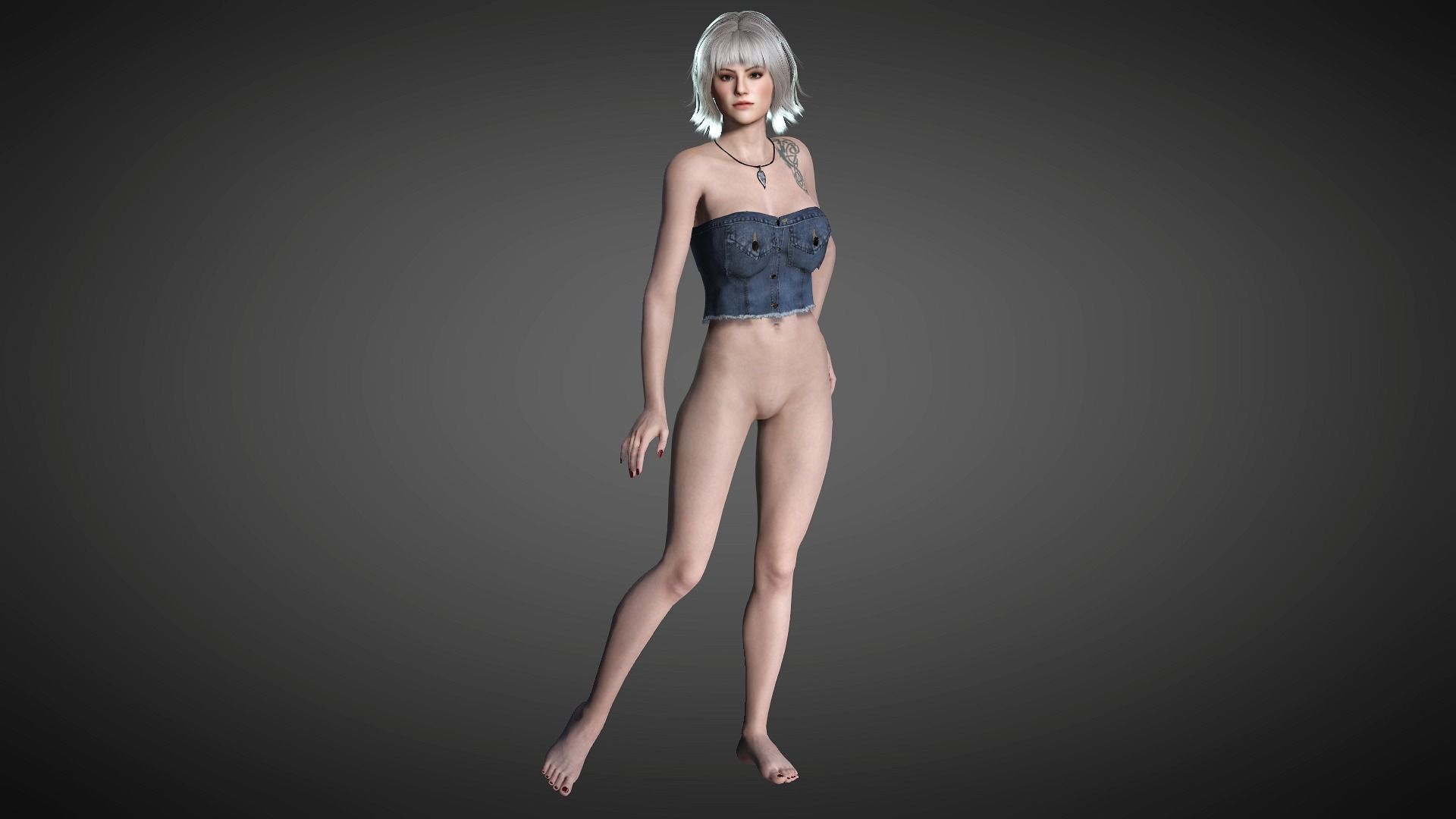AAA Realistic Female Character 18 Low-poly 3D model_4