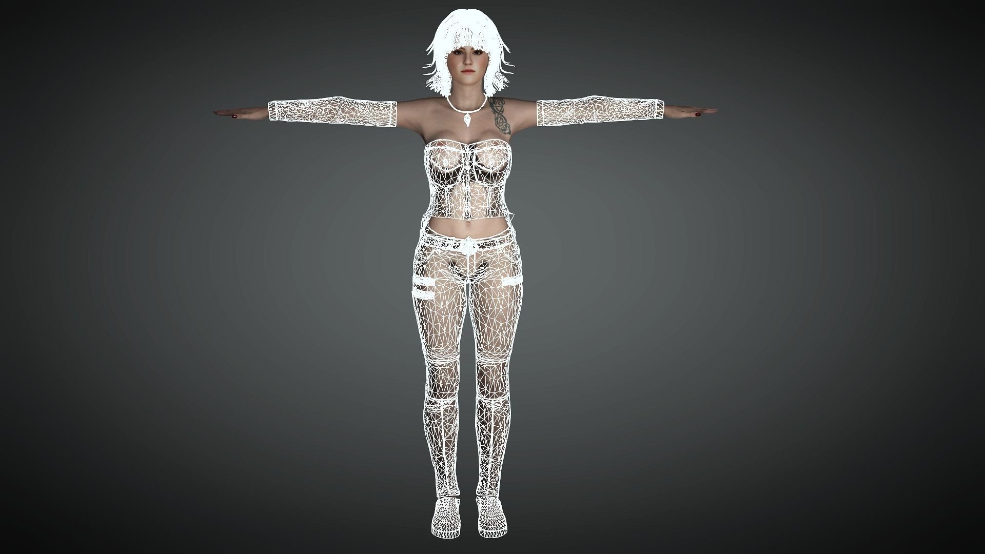 AAA Realistic Female Character 18 Low-poly 3D model_12