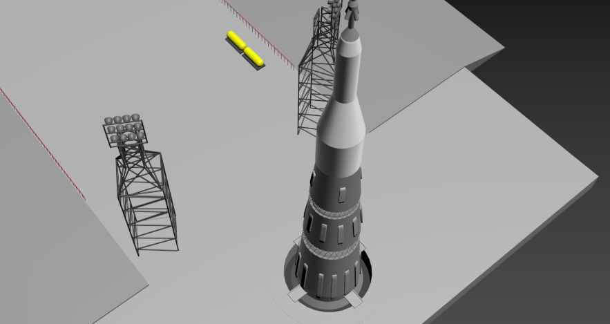 space center Baykonur Low-poly 3D model_1